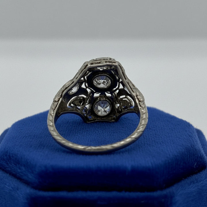 Art Deco .80cttw Old European Cut Diamond Platinum Ring