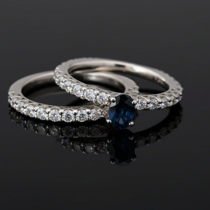 Maya Lianna Sapphire and Diamond Bridal Set Ring 14861