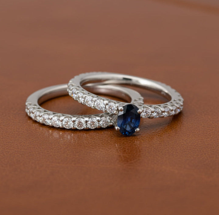 Maya Lianna Sapphire and Diamond Bridal Set Ring 14861