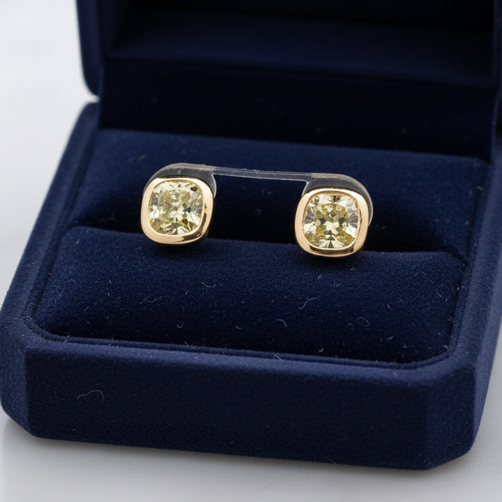 Maya Lianna 2.35 cttw Natural Fancy Yellow Diamond Earrings 14746