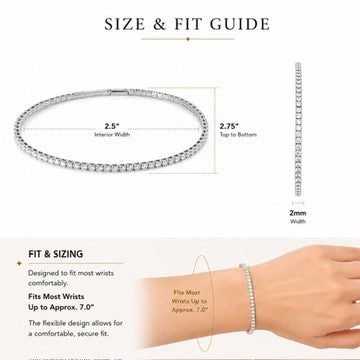 Flexible Lab Grown Diamond Tennis Bangle Bracelet