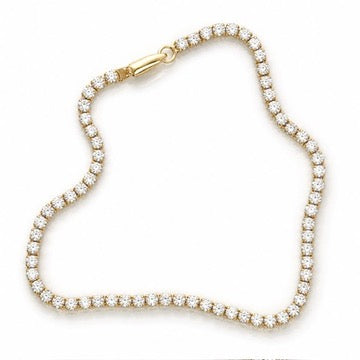 Dainty 3.00 Carat 14K White and Yellow Gold Lab Grown Tennis Bracelet