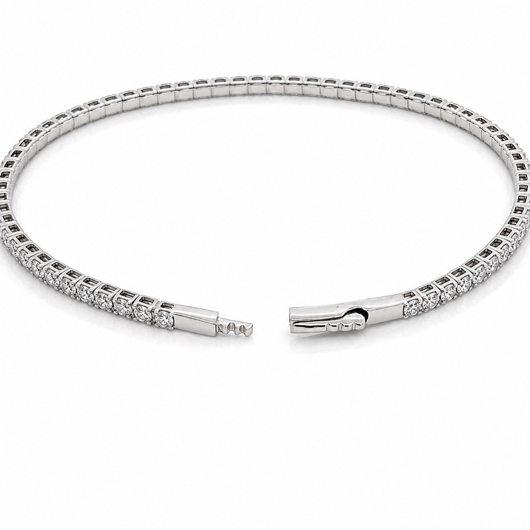 Flexible Lab Grown Diamond Tennis Bangle Bracelet