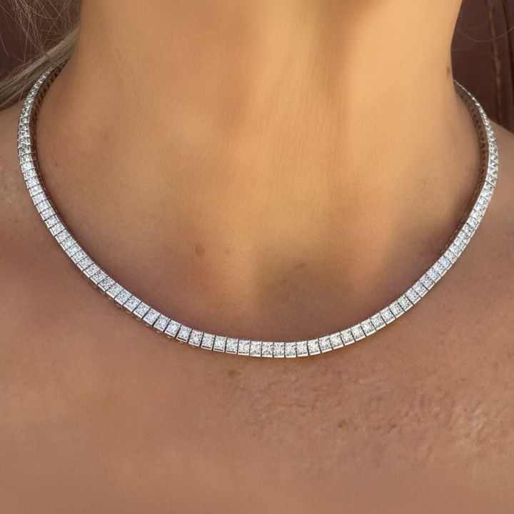 Designer 15.00cttw Diamond 18kt White Gold Anniversary Necklace
