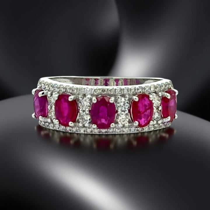 Ruby and Diamond 18K White Gold Ring