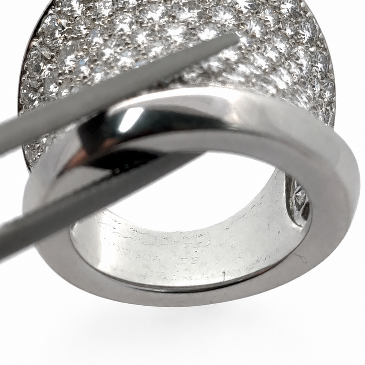 Estate Cartier Chalice Collection 6.60cttw Diamond 18Kt White Gold Wide Ring