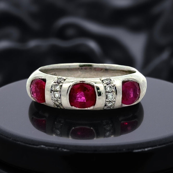 Ruby and Diamond Platinum Ring