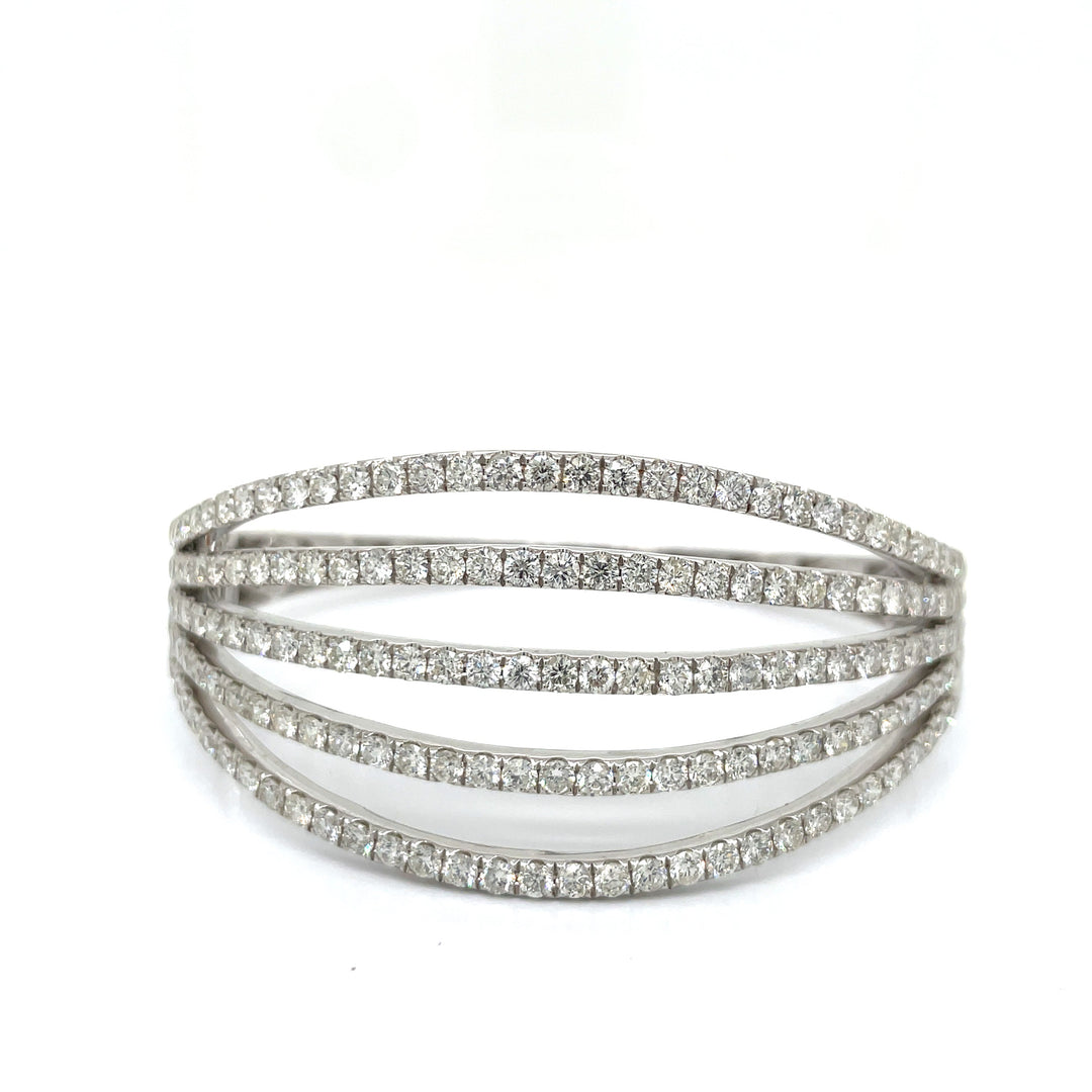 Multi-Row 7.86 Carat Diamond Bangle