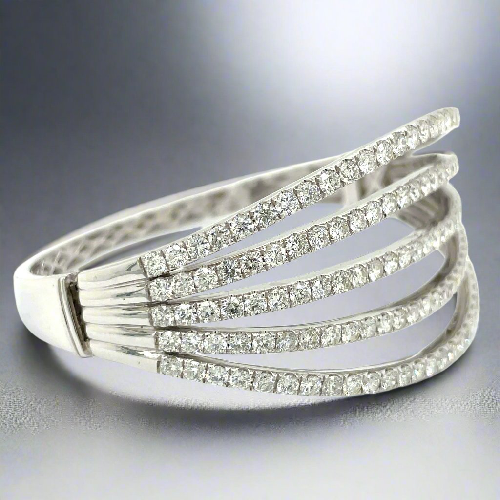 Multi-Row 7.86 Carat Diamond Bangle