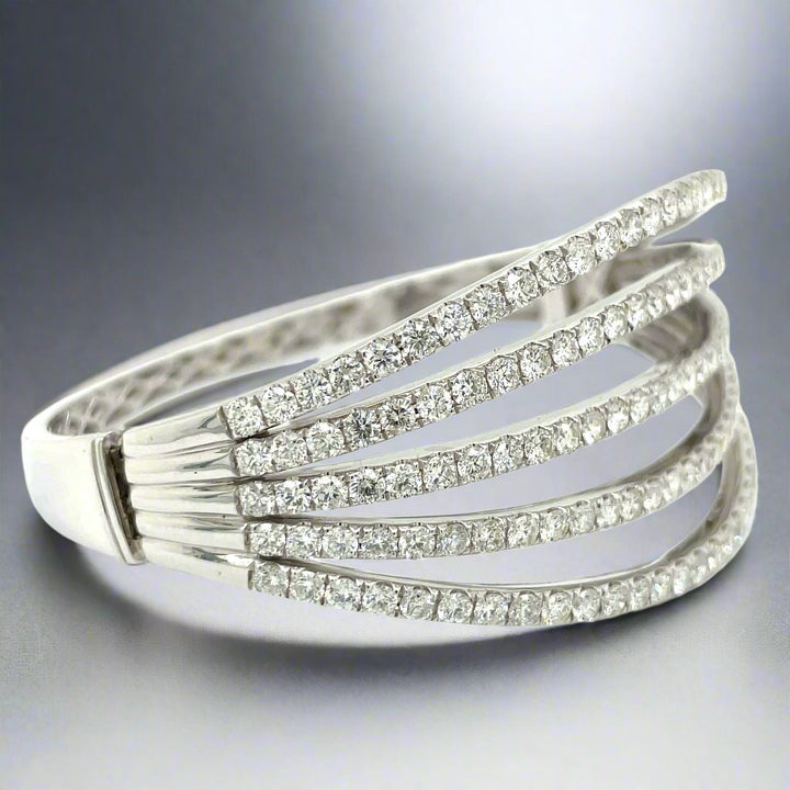 Multi-Row 7.86 Carat Diamond Bangle
