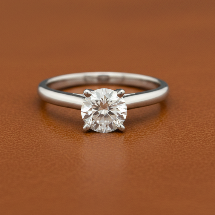 Diamond and 14K White Gold Solitaire Ring