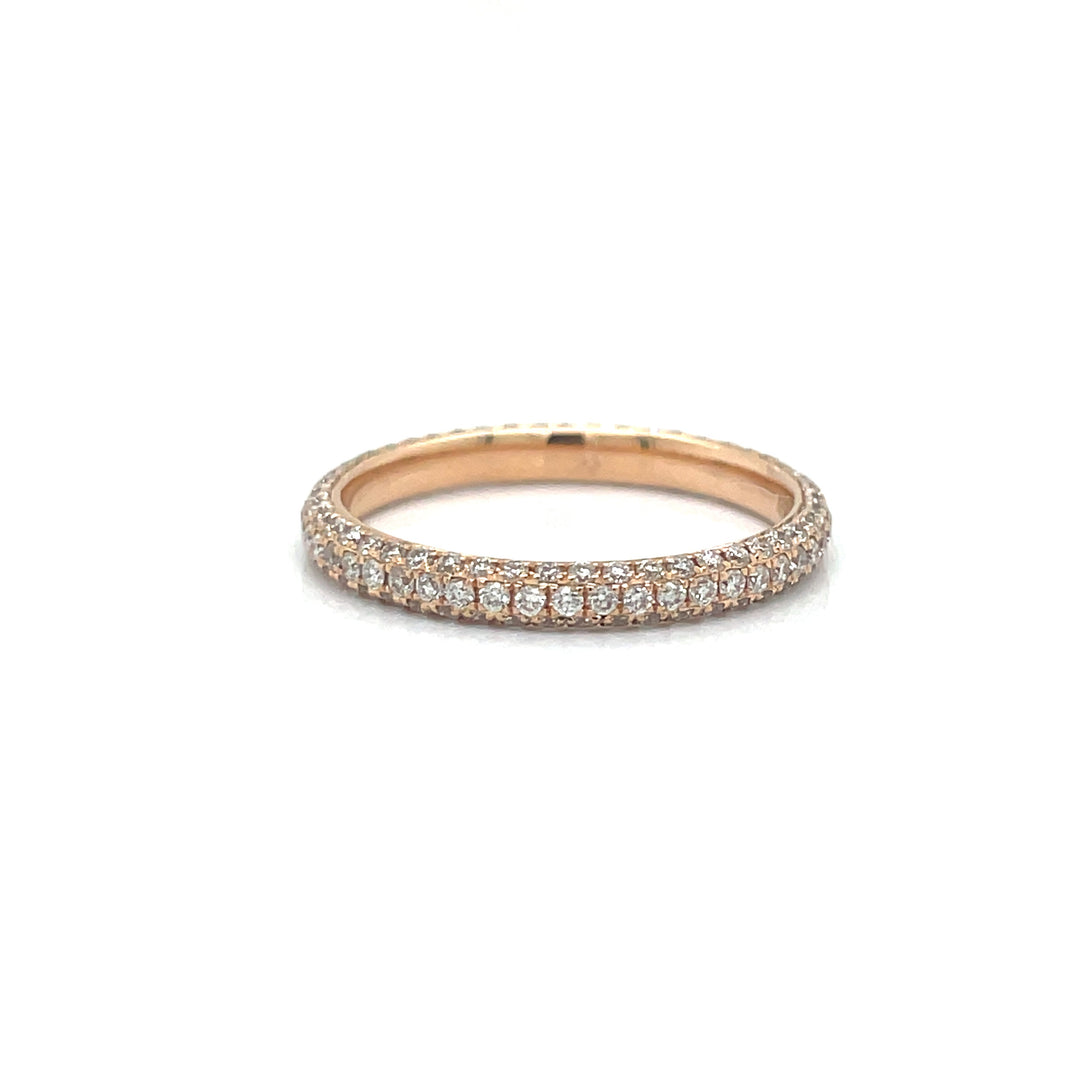 Martin Flyer Diamond and 14K Rose Gold Eternity Band
