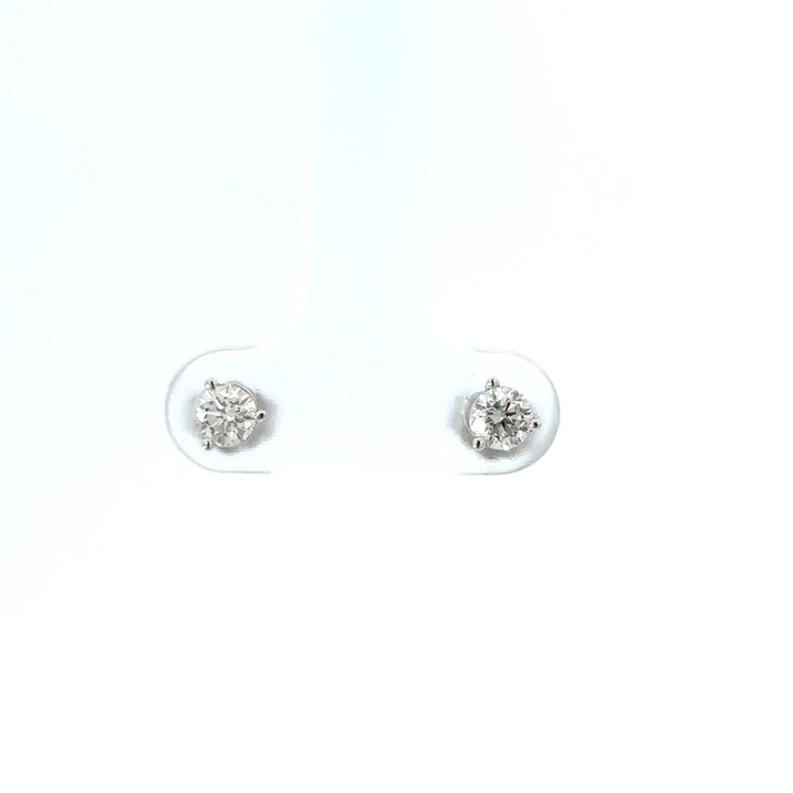 Diamond and 14K White Gold Stud Earrings