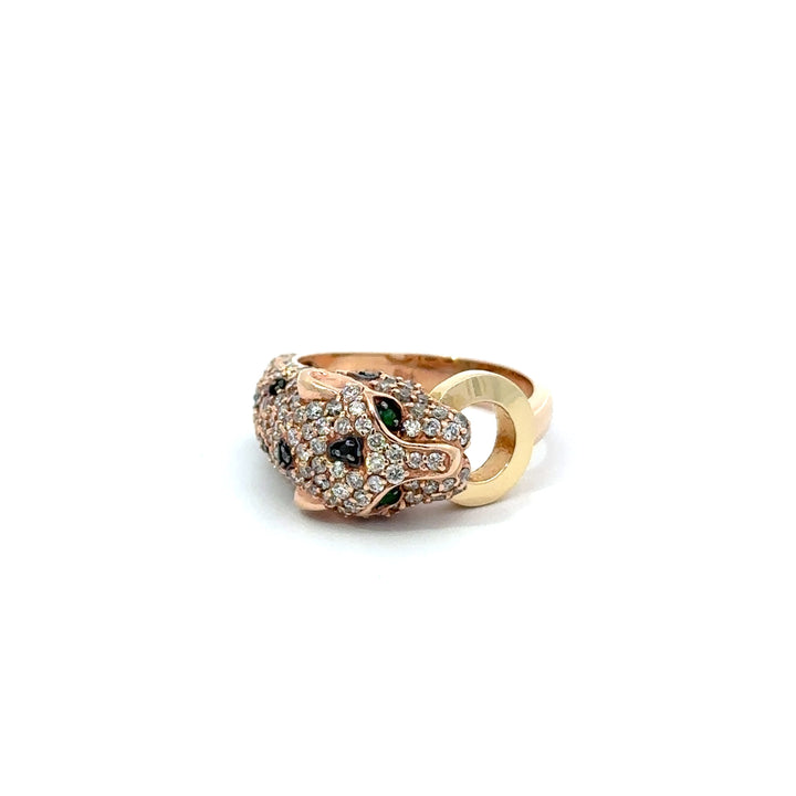 Effy Diamond, Emerald and 14K Rose Gold Panther Ring