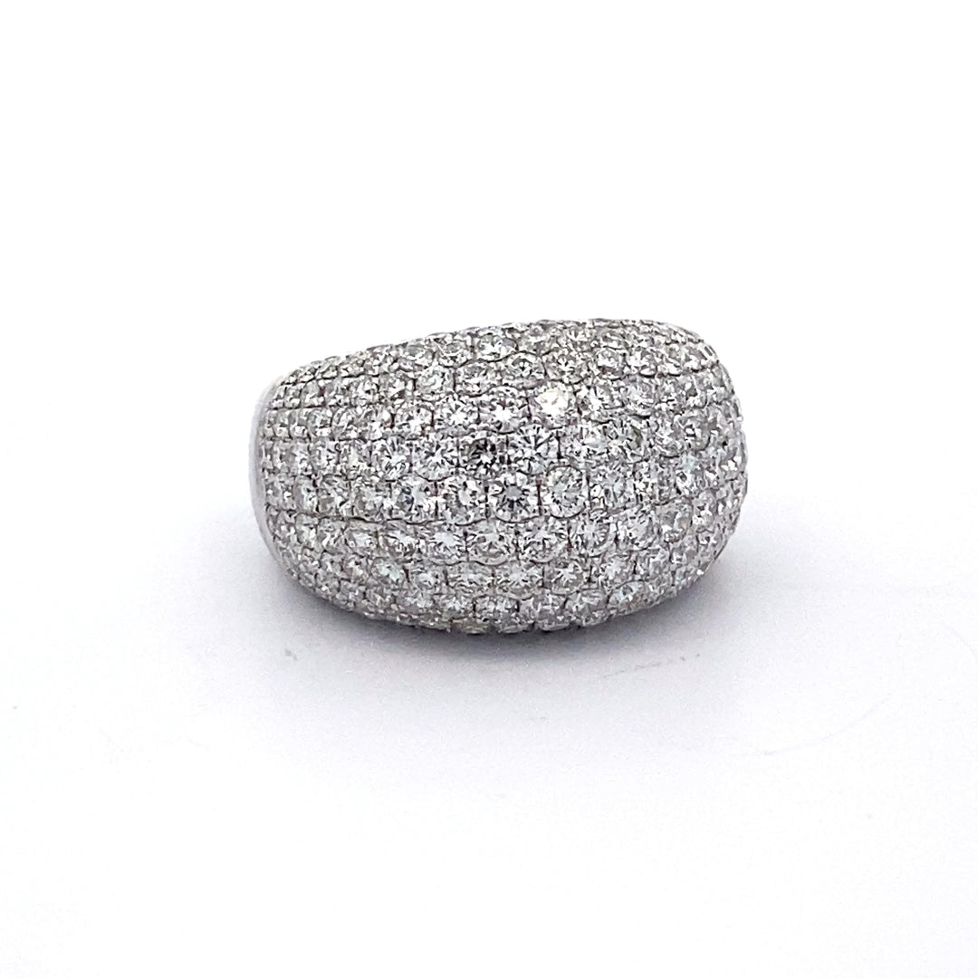 Estate 5.71 cttw Pave Dome Diamond Ring 18k White Gold 14185