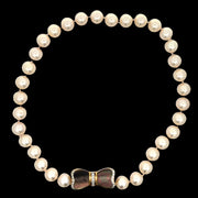 South Sea Cultured Pearl and Diamond Bow Necklace