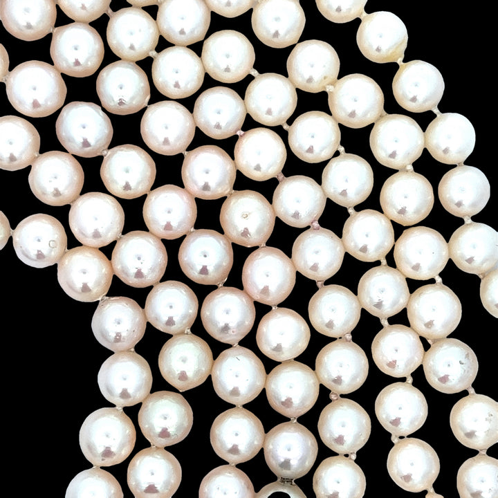 Set of Two Nesting Japanese Akoya Cultured Pearl Necklace
