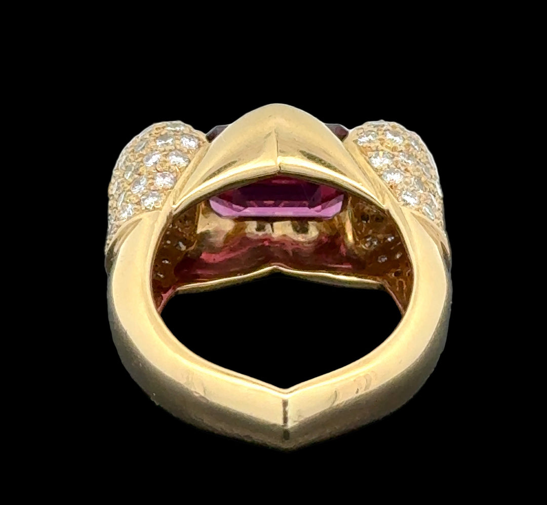 Estate Italian 1.50 cttw Diamond 2.01 ct Tourmaline Designer Ring 14532