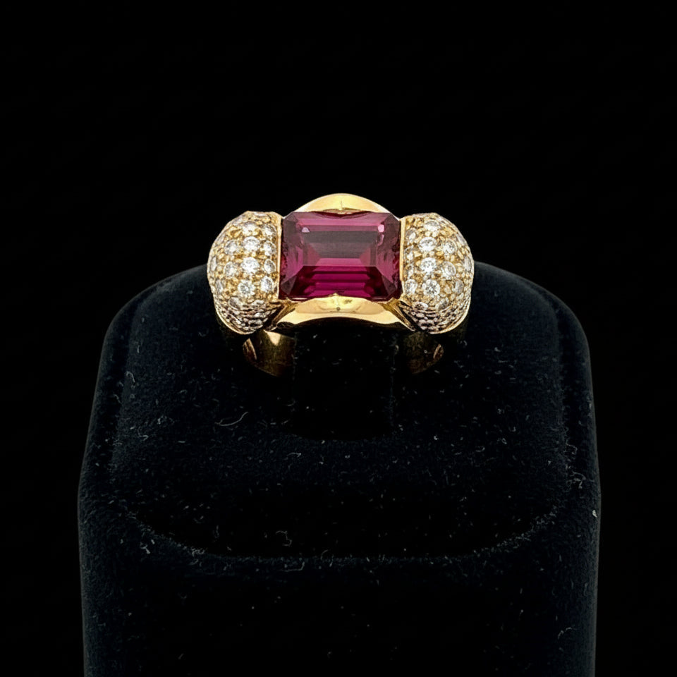 Estate Italian 1.50 cttw Diamond 2.01 ct Tourmaline Designer Ring 14532