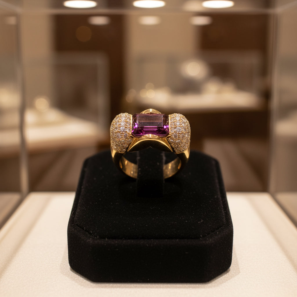 Estate Italian 1.50 cttw Diamond 2.01 ct Tourmaline Designer Ring 14532