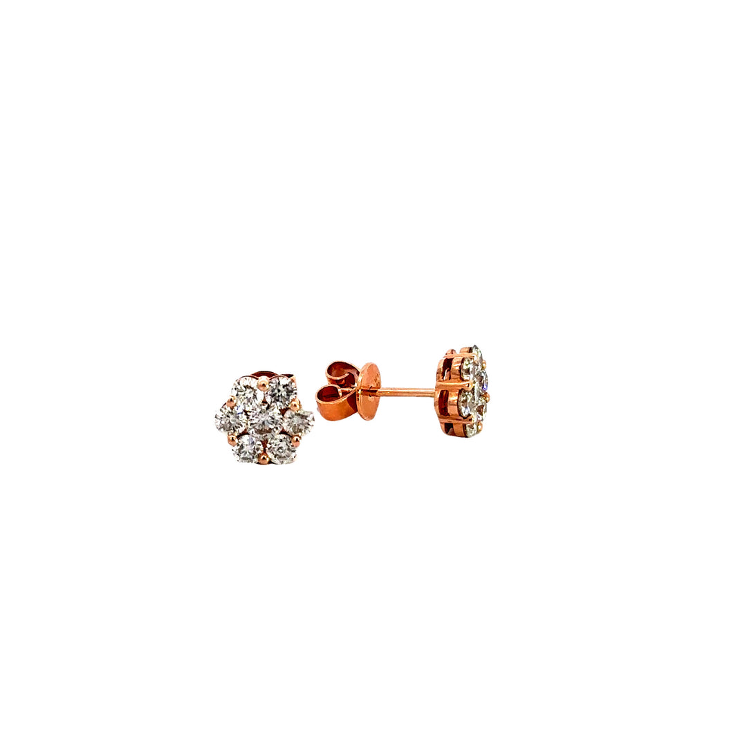 Maya Lianna 1.00 cttw Diamond Flower Cluster Earrings