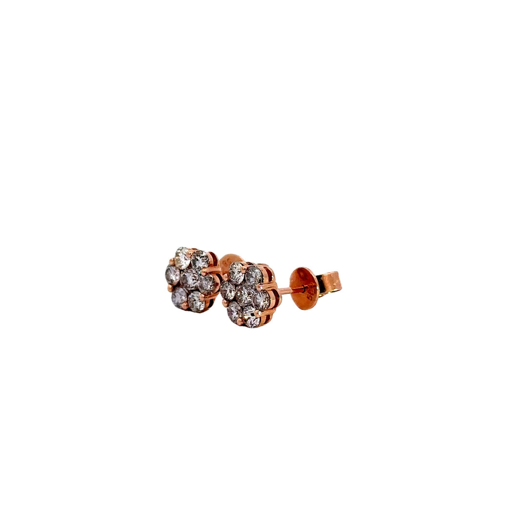 Maya Lianna 1.00 cttw Diamond Flower Cluster Earrings