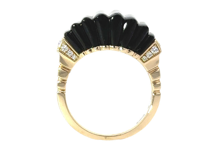 Effy Onyx, Diamond and 14K Yellow Gold Ring