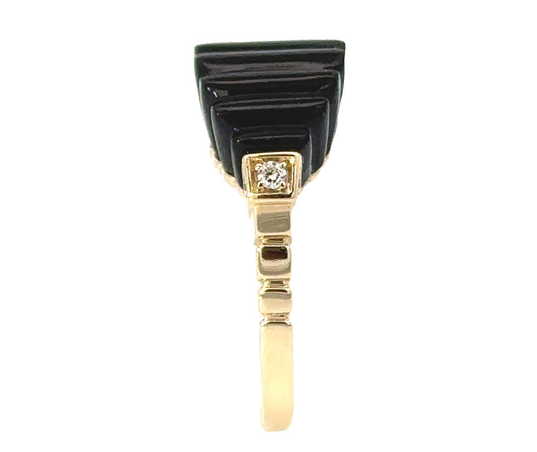 Effy Onyx, Diamond and 14K Yellow Gold Ring