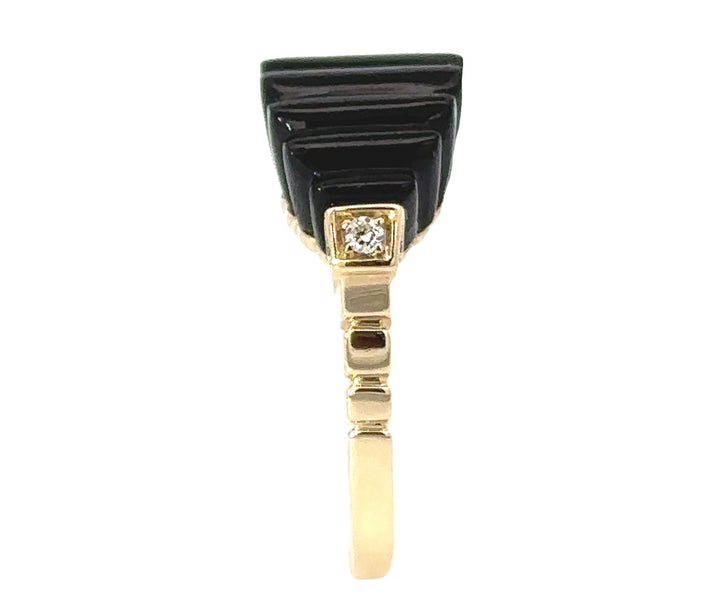 Effy Onyx, Diamond and 14K Yellow Gold Ring