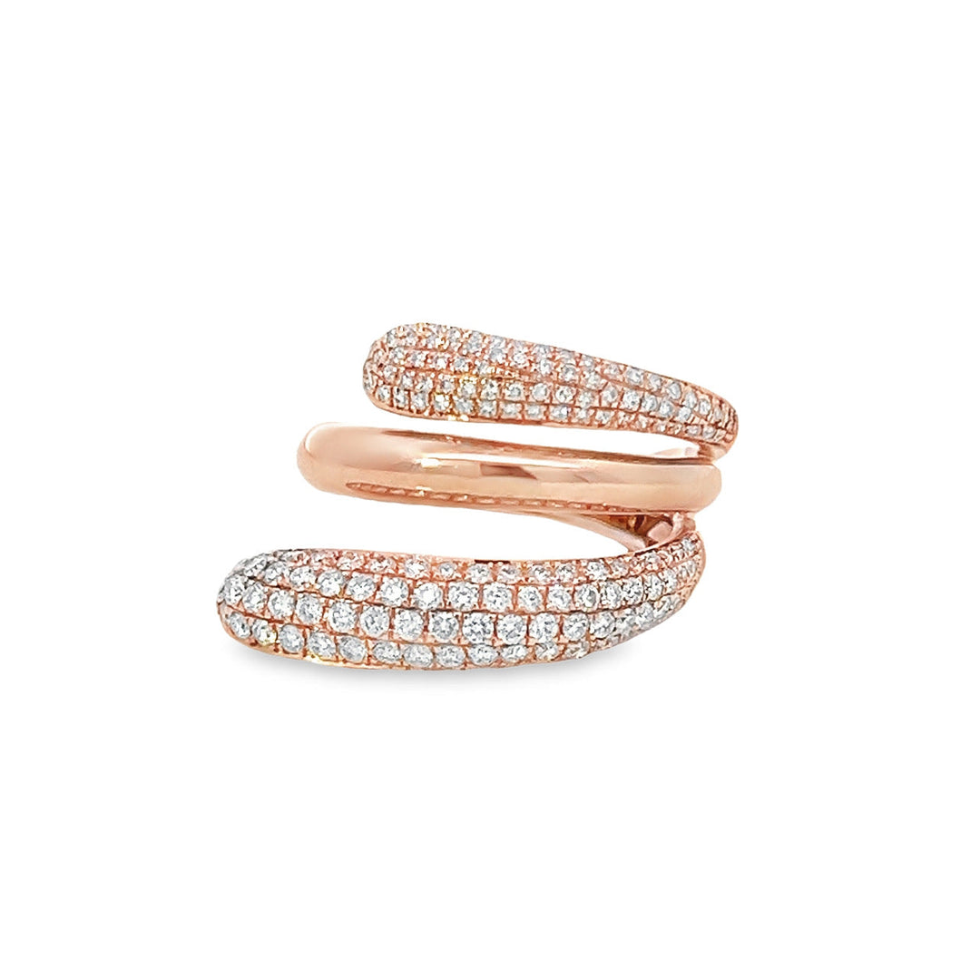 Natural Diamond and Rose Gold Swirl Ring
