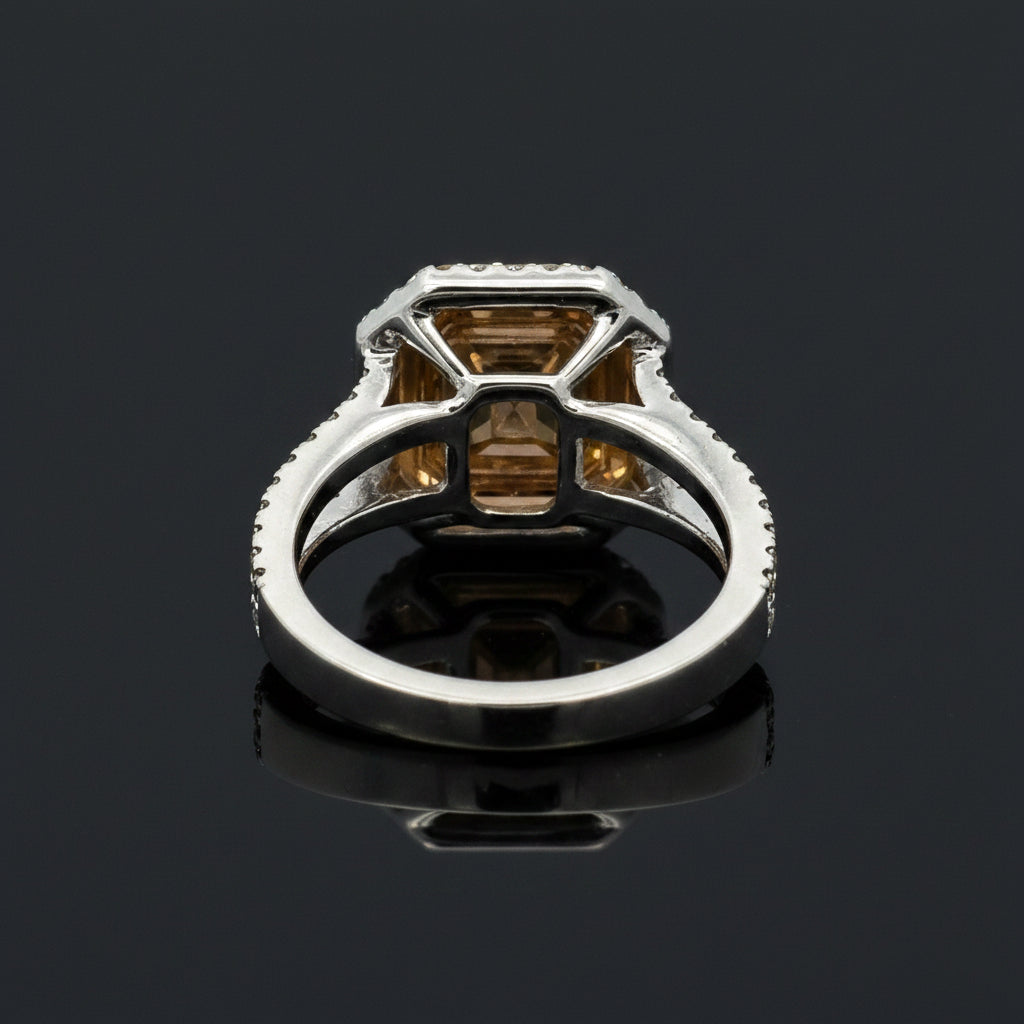 Contemporary Natural Fancy Pink "Argyle" Diamond (GIA) and White Diamond Platinum Ring