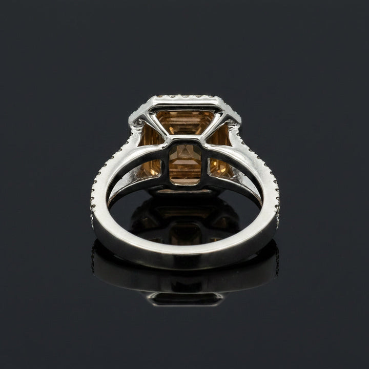 Contemporary Natural Fancy Pink "Argyle" Diamond (GIA) and White Diamond Platinum Ring