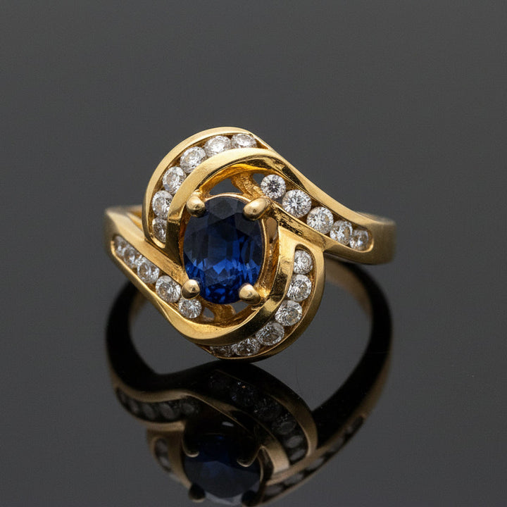 Estate Designer Prestige Sapphire Diamond Ring 13793