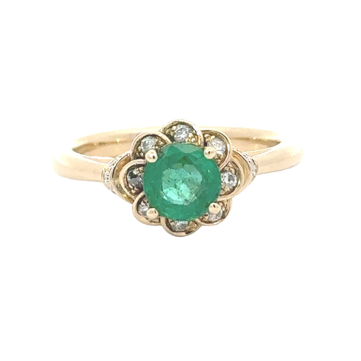 Designer Leo Schachter .85 ct Emerald Diamond Ring 14764