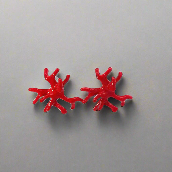 Annibale Baldini Italian Red Coral Earrings
