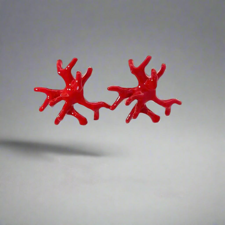 Annibale Baldini Italian Red Coral Earrings