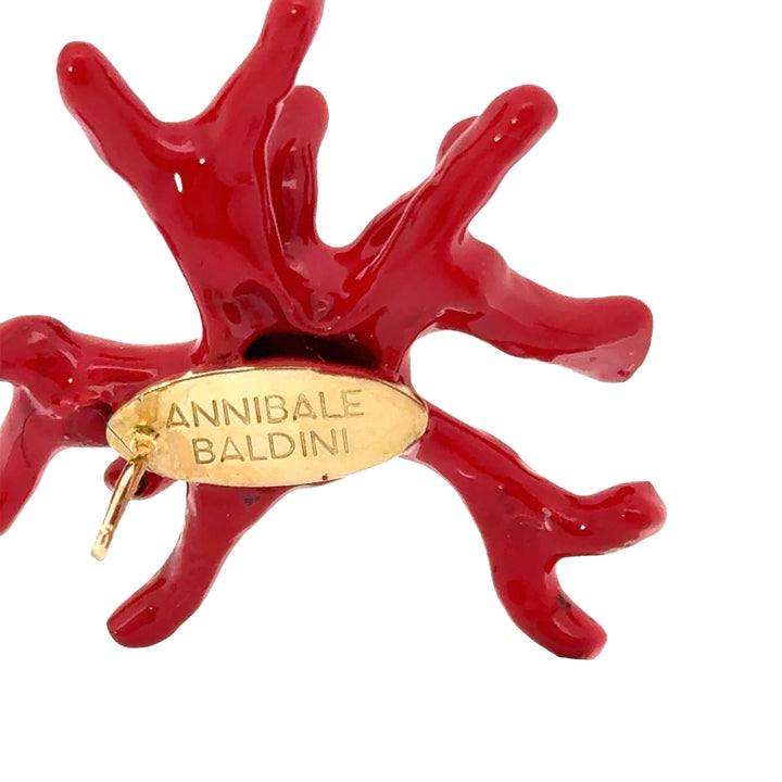 Annibale Baldini Italian Red Coral Earrings