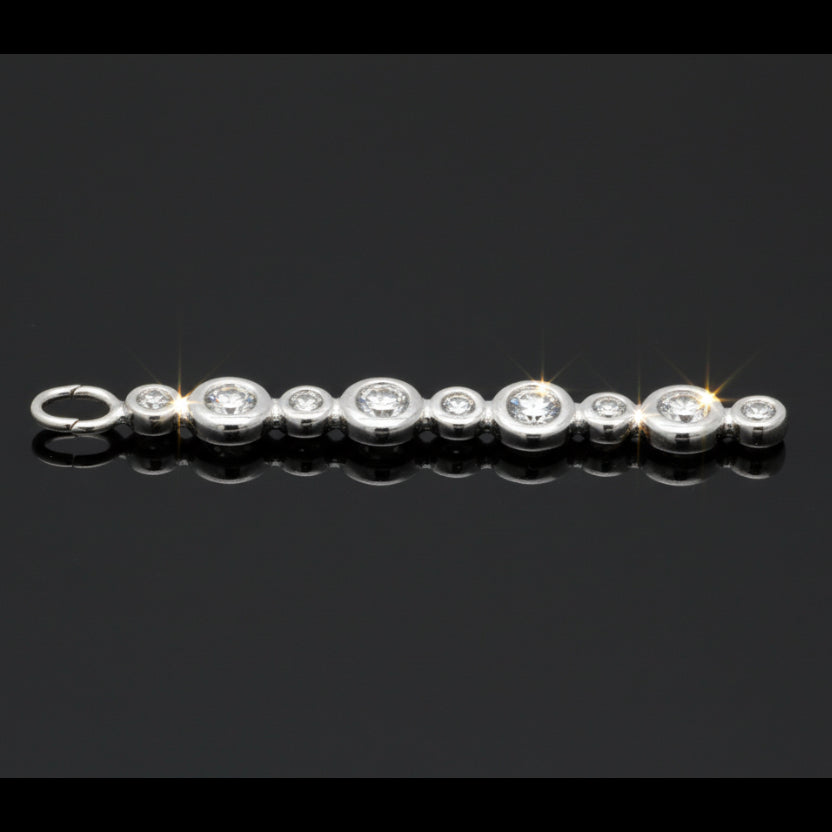 Italian Manufacturer Custom Made 10 Stone .25 cttw Diamond 18kt. White Gold Pendant