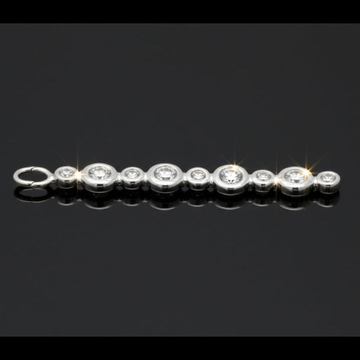 Italian Manufacturer Custom Made 10 Stone .25 cttw Diamond 18kt. White Gold Pendant