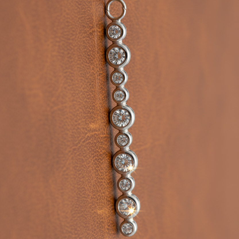 Italian Manufacturer Custom Made 10 Stone .25 cttw Diamond 18kt. White Gold Pendant
