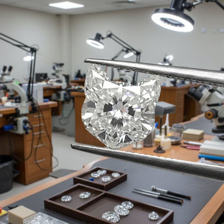 Custom Cut Cat Loose Natural Diamond .45ct F Color SI1 Clarity
