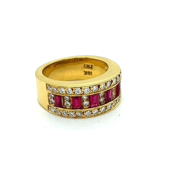 Estate EMJ Ruby and Diamond Ring