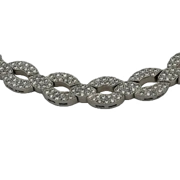 USA Designer ADJ 12.00cttw Diamond 18K White Gold Necklace