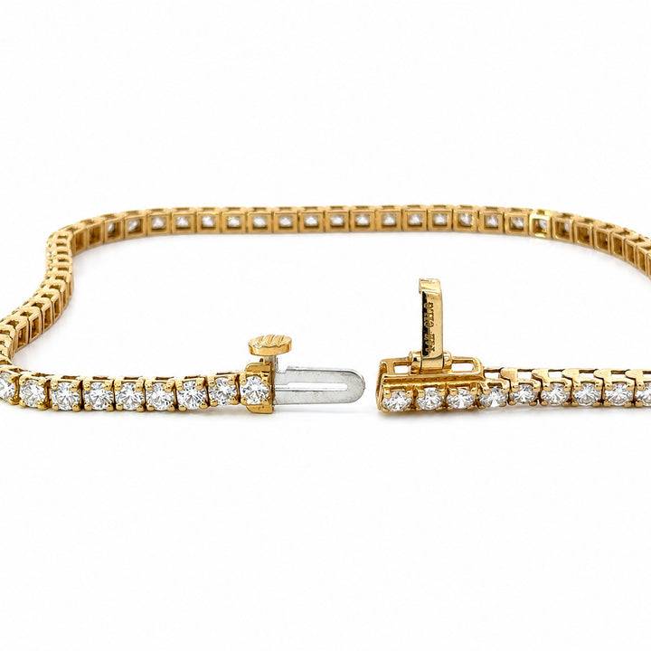 3.00 Carat 14K Yellow Gold Lab Grown Diamond Tennis Bracelet