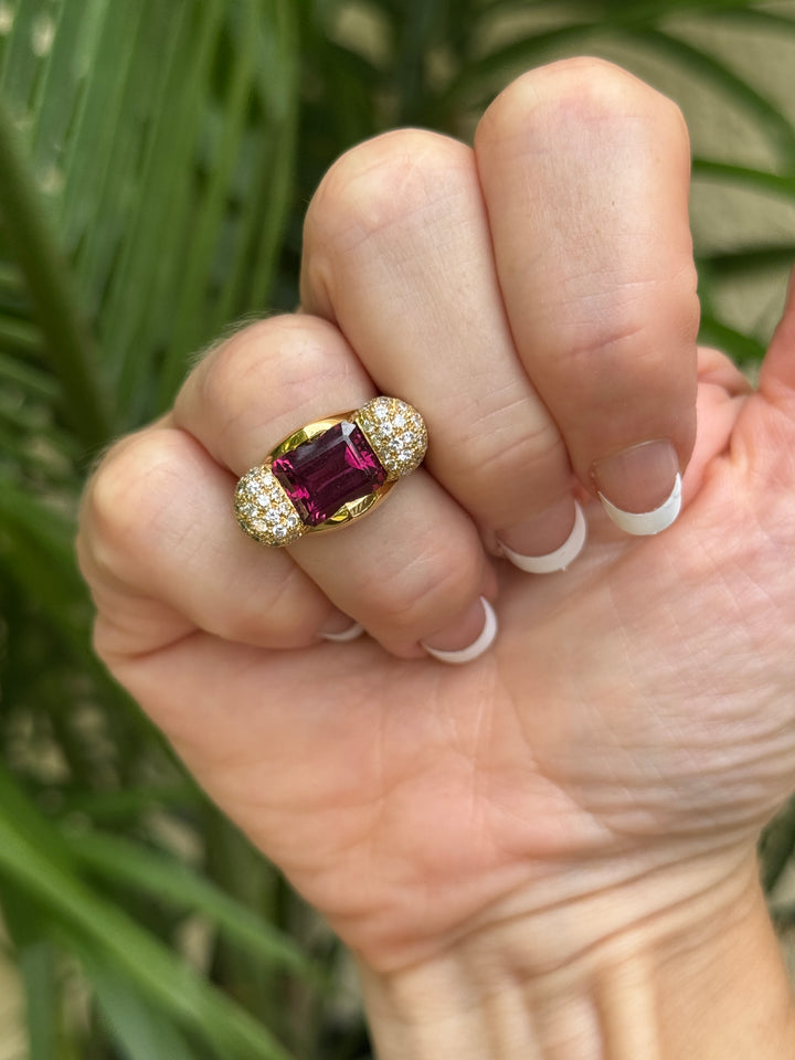 Estate Italian 1.50 cttw Diamond 2.01 ct Tourmaline Designer Ring 14532