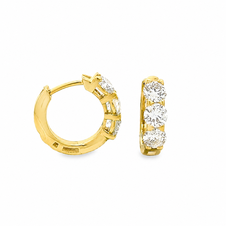 1.50 Carat Diamond Huggie Hoop Earrings | Solid 14K Gold | Lab-Grown Diamonds | E–F VS–SI (Copy)