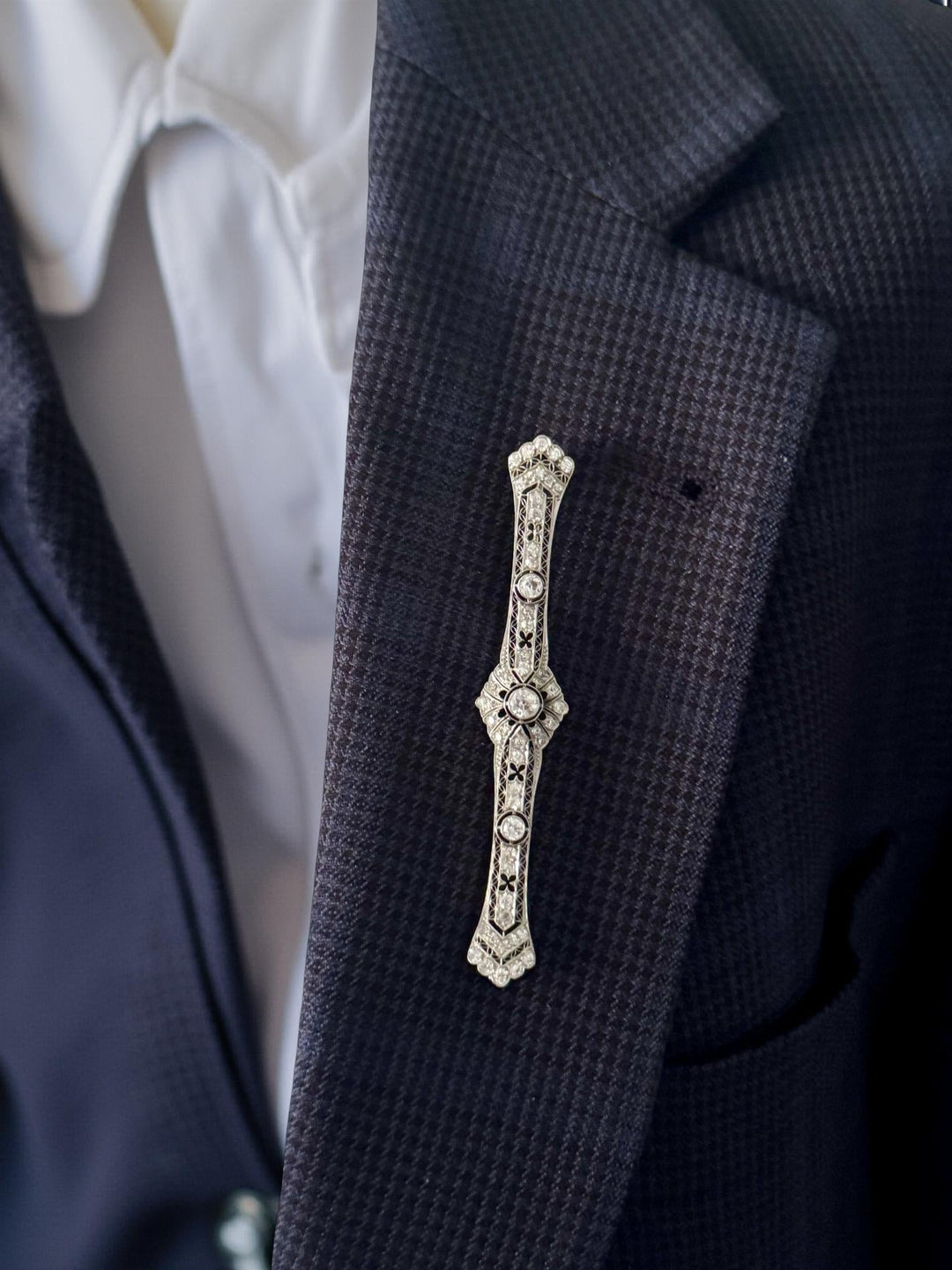 Art Deco 1920's 1.50cttw Diamond Platinum Brooch