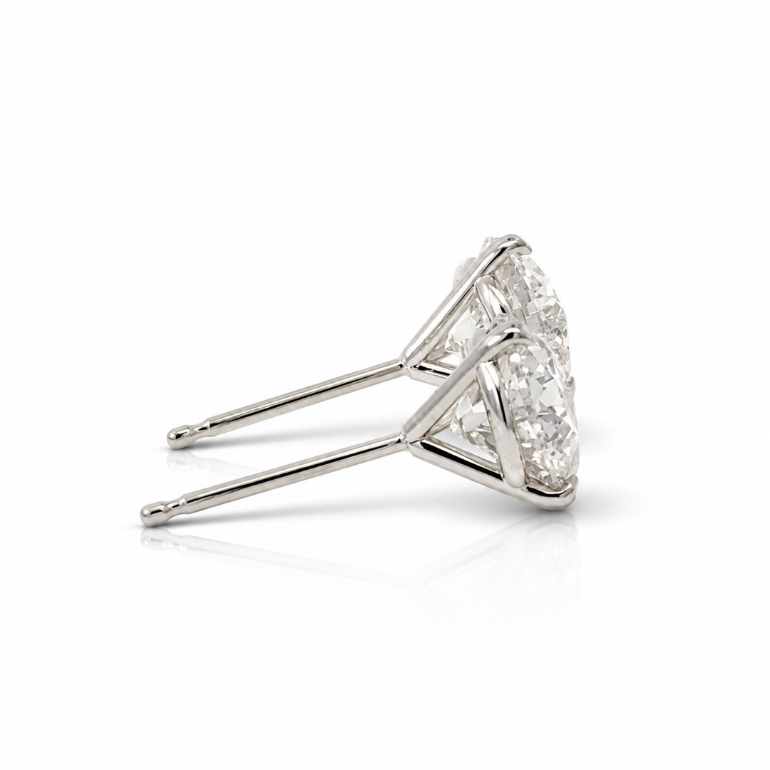 Certified 5 Carat 18K White Gold Lab Grown Diamond Stud Earrings