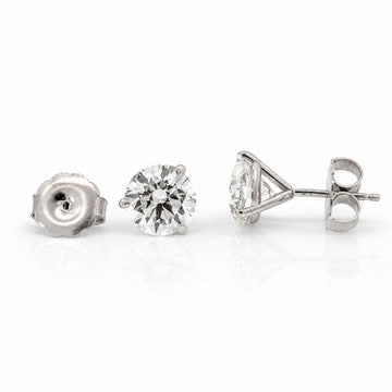 Certified 6 Carat 18K White Gold Lab Grown Diamond Stud Earrings