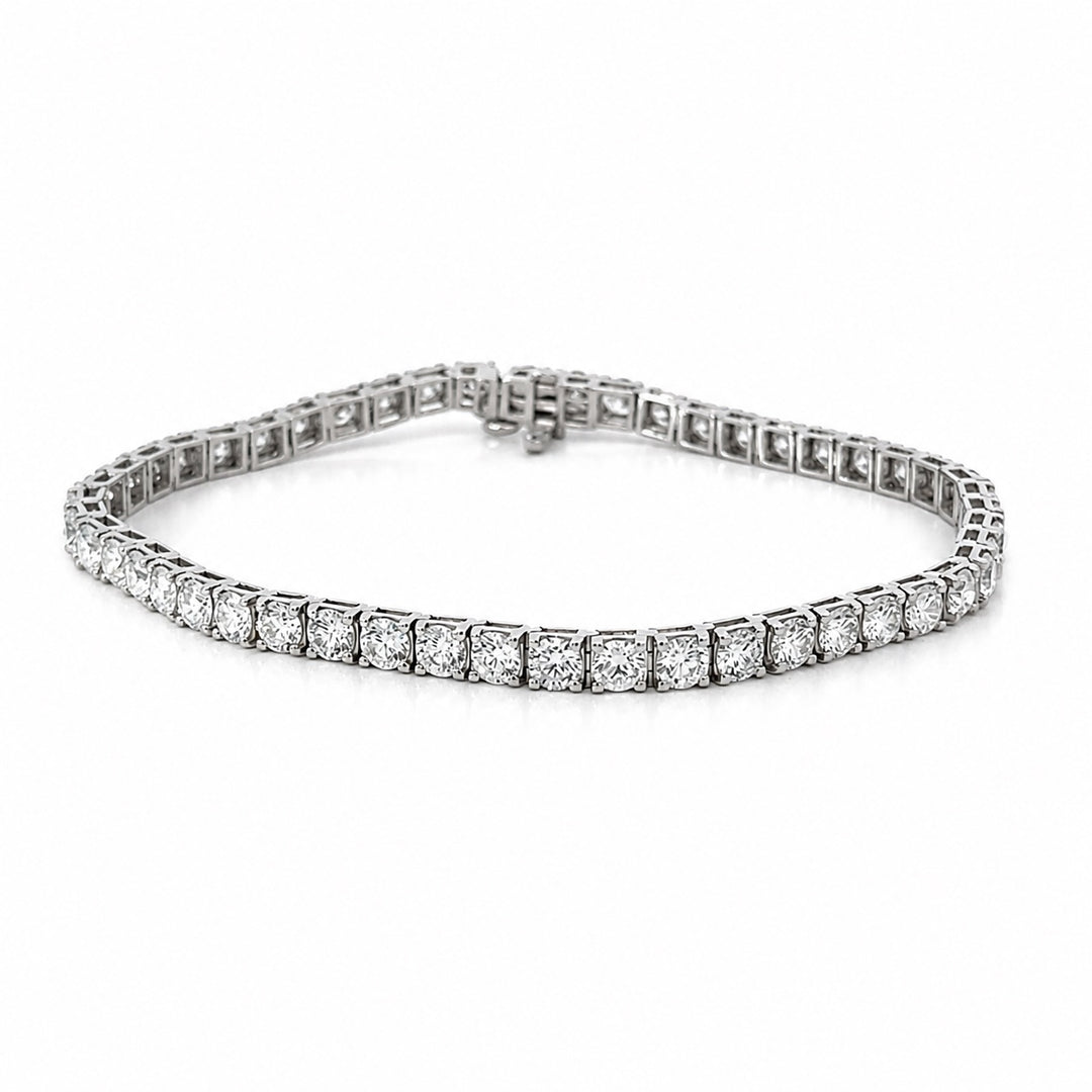 7.00 Carat 14K White Gold Lab Grown Diamond Tennis Bracelet